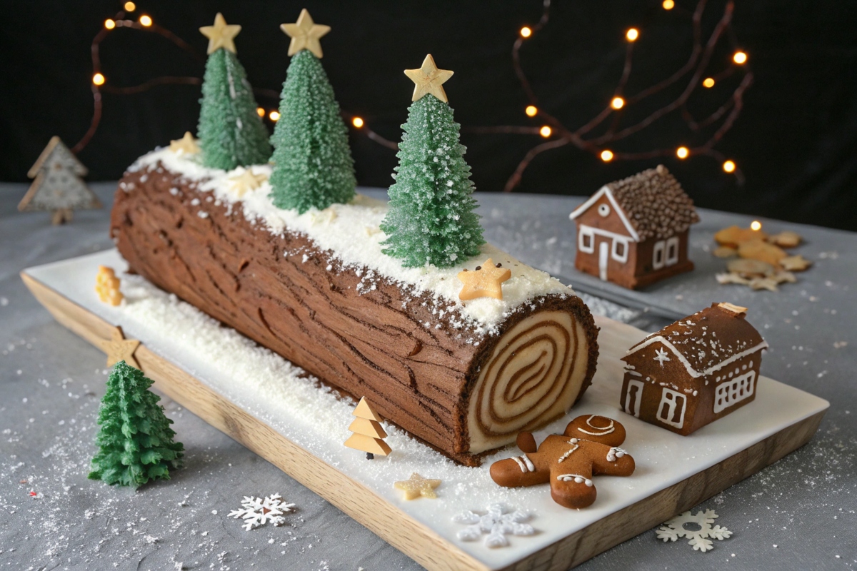 Décoration bûche de noël